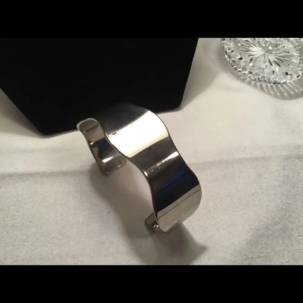 $12 ea or 3/$25 Silvertone Wide Bangle Bracelet